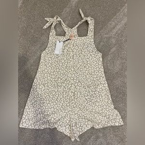 Smash + Tess BRUNCH TIME BUTTON UP ROMPERALLS in Ivory Lola Leopard